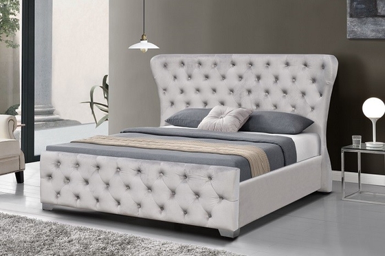 Cadre écrasé personnalisable du Roi Home Furniture Bed de velours avec des boutons