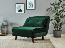Tri velours vert tapissé pliable Sofa Bed Chair de malachite de Daybed