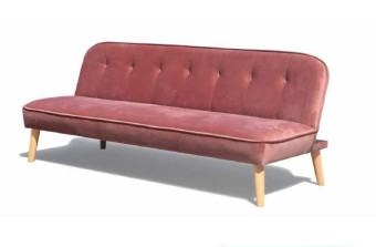 Canapé-lit pliant moderne en velours rose poussiéreux avec pied en bois pour maison/appartement/bureau