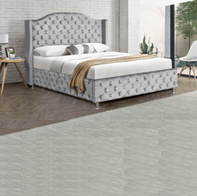 Base tapissée faite sur commande de cadre de lit de tissu avec des lamelles