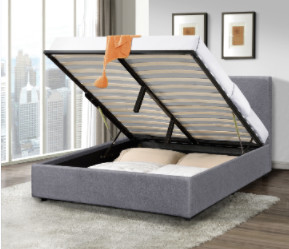 Design moderne Tissu de lin de taille royale rangement en moustiquaire cadre de lit BSCI