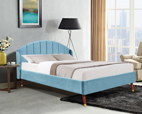 Blue Velvet a tapissé la tête de lit du Roi Bed With Minimalist