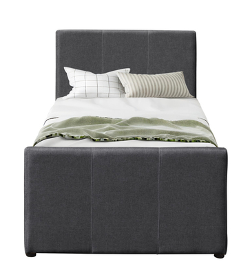 Cadre foncé de Grey Linen Wooden Twin Daybed avec la roulette extensible pour la chambre à coucher
