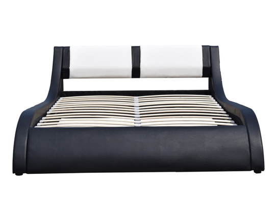 Blanc et noir Oem Lit double Ascenseur à gaz Cadre en faux cuir Bsci