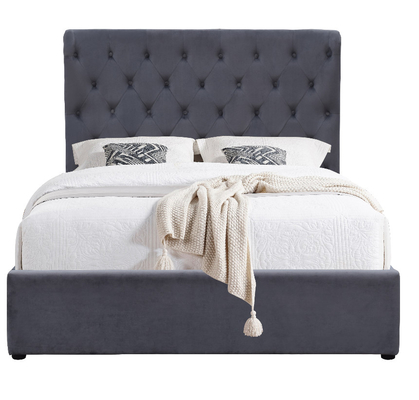 Le lit de rangement de 500 lbs de la voiture à gaz est de tissu de velours gris.