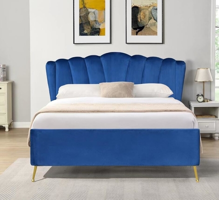 Double taille Bsci Ascenseur de rangement cadre de lit élégant gris velours tissu ottoman