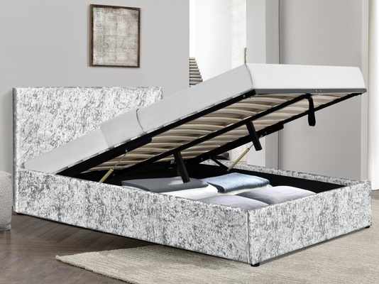 Metteur de lit en velours écrasé en argent double taille pour chambre à coucher