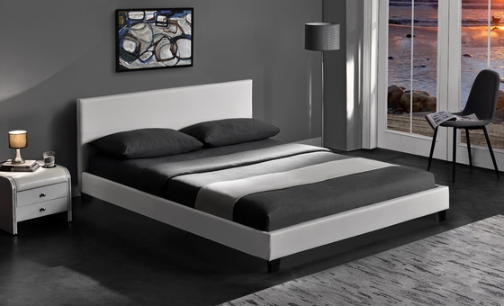 Morden Design simple Lit en cuir en PU rembourré