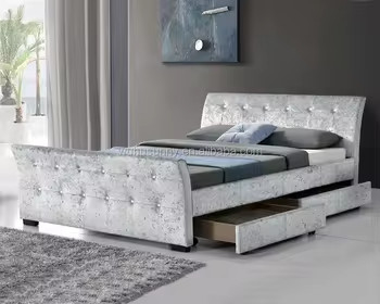Lit de rangement en velours ou en tissu avec plusieurs couleurs