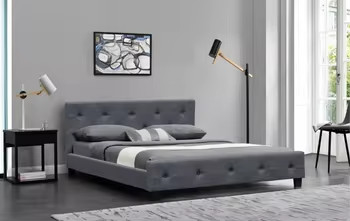 Un cadre de lit doux et beau avec une tête courbe et un design unique
