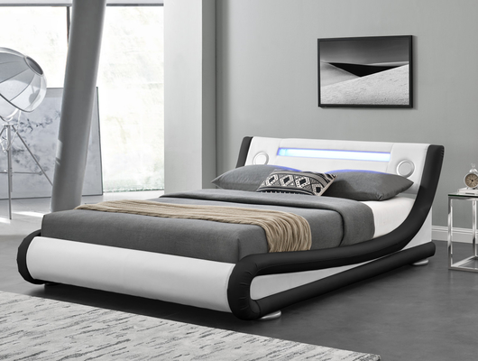 Couleur optionnelle Dos doux Faux cuir queen Lit confortable pour le sommeil CE