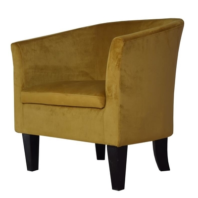 Peluche moderne de velours de fauteuil jaune de baquet pour le salon de bureau