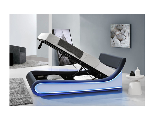 Cadre de lit de Sunny Faux Leather Gas Lift avec le stockage