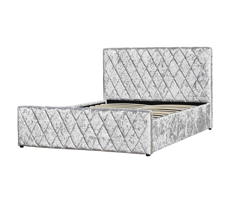 Écrasez le lit léger d'ascenseur de gaz de Grey Velvet Bed Frame Fabric avec le certificat du stockage EMC