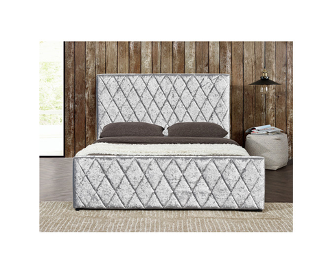 Écrasez le lit léger d'ascenseur de gaz de Grey Velvet Bed Frame Fabric avec le certificat du stockage EMC