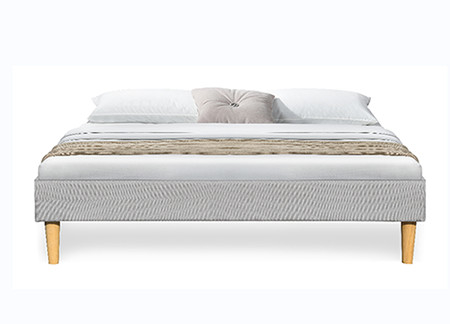 Cadre léger de Gray Linen Soft Upholstered Bed sans tête de lit