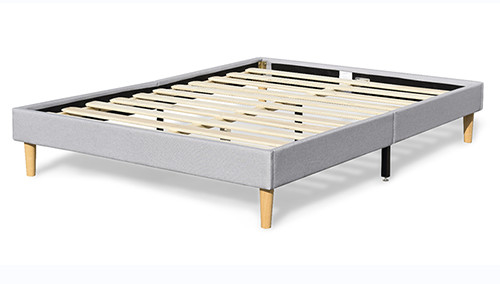 Cadre léger de Gray Linen Soft Upholstered Bed sans tête de lit