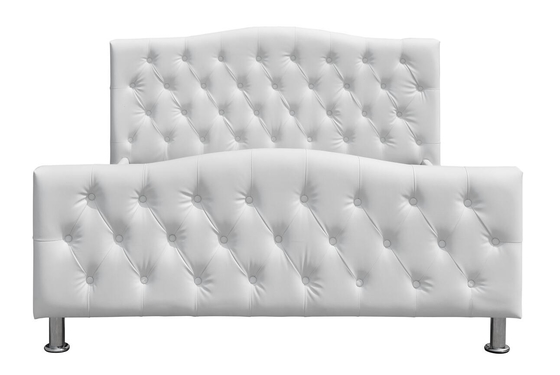 Cadre blanc Crystal Buttons BSCI de lit de Diamond Tufted Leather Queen Size