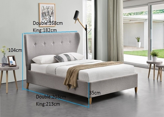 Lit tapissé par enfants de double de tissu avec la tête de lit grande tuftée