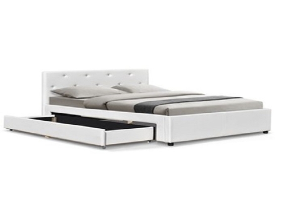 Taille de lit de Sunny Modern Faux Leather Storage double avec l'OEM de tiroirs