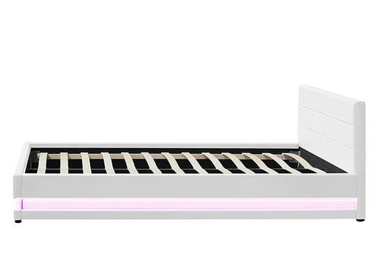 Le double en cuir blanc de stockage d'ascenseur de gaz enfoncent le tissu moderne tapissé avec la lumière de LED