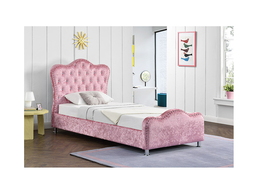 Le tissu rose adapté aux besoins du client de velours a écrasé le double lit de velours avec le stockage