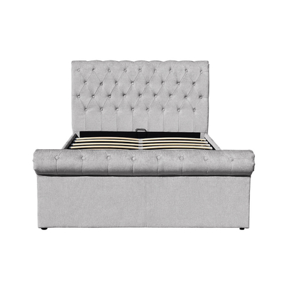 Le cadre de double lit d'Ottoman de Chenille de contreplaqué avec le stockage Sleigh forment normal