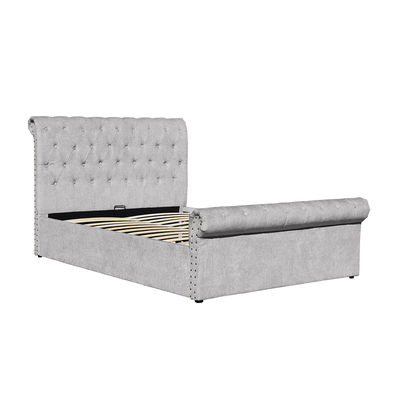 Le cadre de double lit d'Ottoman de Chenille de contreplaqué avec le stockage Sleigh forment normal