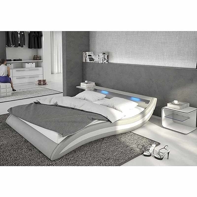 Cadre en cuir de lit de Faux simple de taille avec la tête de lit menée grand Ottoman