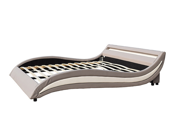 Cadre en cuir de lit de Faux simple de taille avec la tête de lit menée grand Ottoman