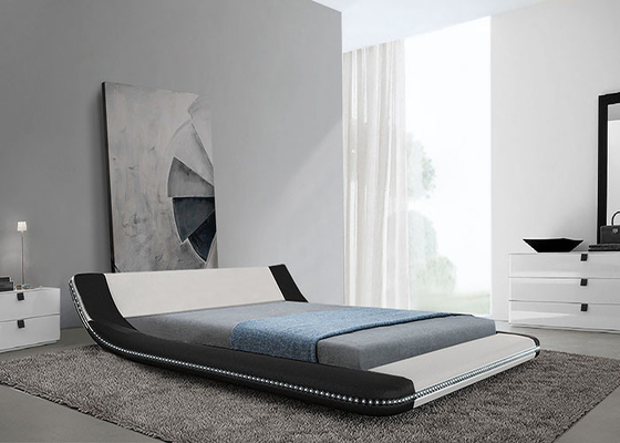Roi royal Size de lit de cadre de chambre à coucher en cuir molle moderne de Tatami le grand