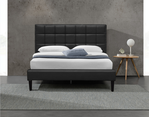 Cadre tufté 140X190Cm de lit de tête de lit du Roi Upholstered Storage Bed de place blanche d'unité centrale