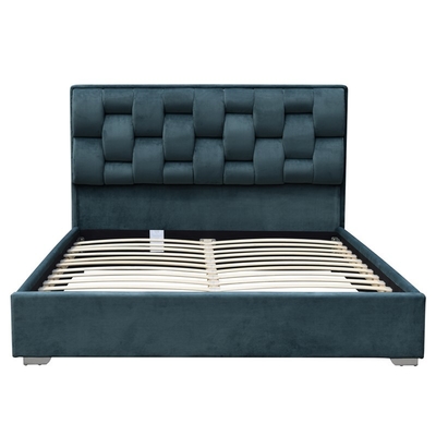 Double cadre adapté aux besoins du client de lit de tissu de velours de taille avec la haute tête de lit tuftée
