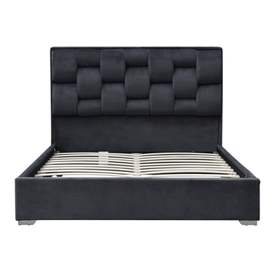 Double cadre adapté aux besoins du client de lit de tissu de velours de taille avec la haute tête de lit tuftée