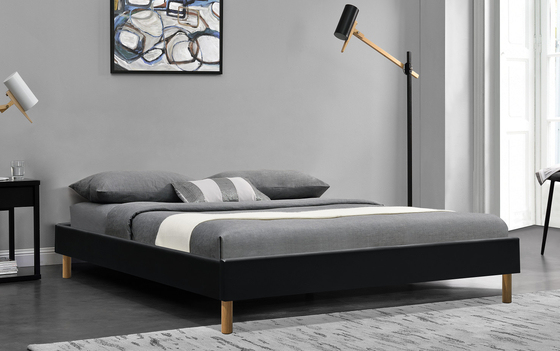 Cuir contemporain 140x190Cm du Roi Assemble PU du Roi Upholstered Platform Bed