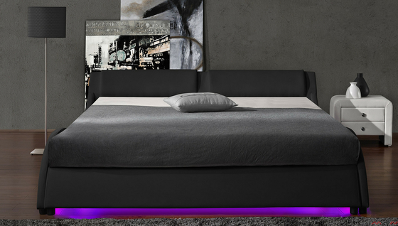Cuir d'unité centrale de plate-forme tapissé double par taille de cadre de lit de lumière de 2 LED