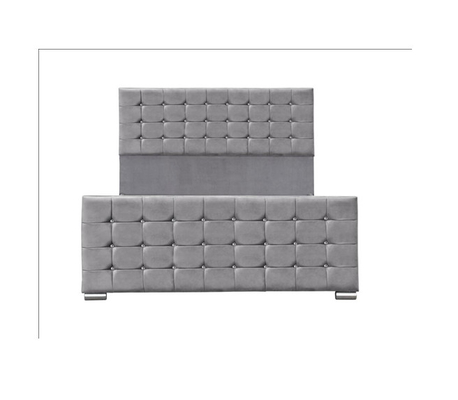 taille tapissée par tissu de toile de la Reine de cadre de lit de 4ft