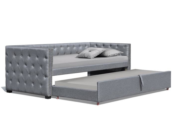 Daybed de roulette tapissé par tissu avec le contreplaqué simple de goujon en bronze