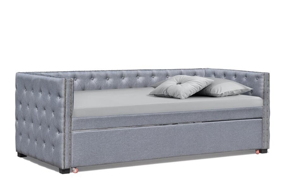 Daybed de roulette tapissé par tissu avec le contreplaqué simple de goujon en bronze