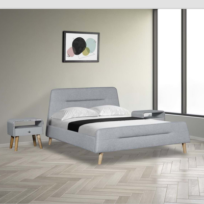 Lit de toile de tissu de tête de lit trapézoïdale