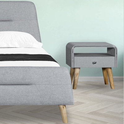 Lit de toile de tissu de tête de lit trapézoïdale