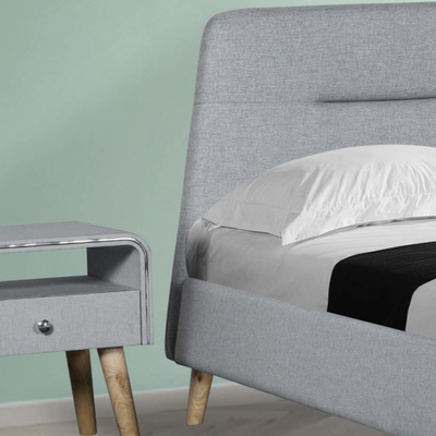 Lit de toile de tissu de tête de lit trapézoïdale