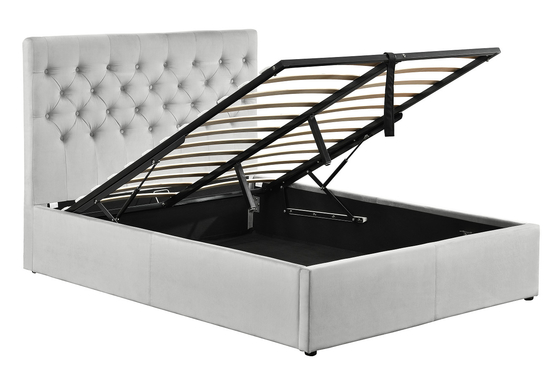 Le Roi Size Platform Tufted a tapissé le cadre de lit avec la tête de lit de boutons