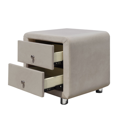 2 tiroirs couverts de toile ENSOLEILLÉS de Cabinet de Nightstand de tiroir de tissu moderne de contreplaqué