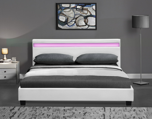 La plate-forme RVB LED a tapissé le cadre de lit avec la LED allume bon marché facile assemblent le cuir d'unité centrale