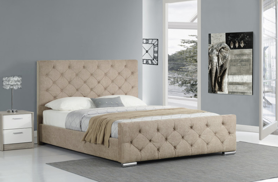 Le cadre en bois moderne simple de lit du Roi Size Fabric Velvet a tapissé