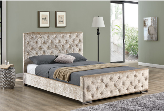 Le cadre en bois moderne simple de lit du Roi Size Fabric Velvet a tapissé