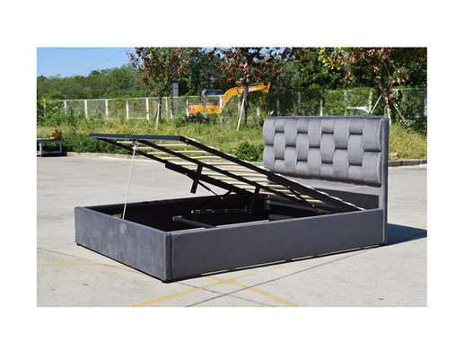 Bedframe tapissé de toile de taille de jumeau de tissu avec l'ascenseur de gaz