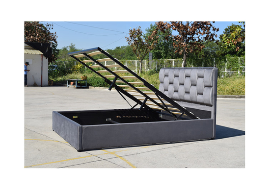 Bedframe tapissé de toile de taille de jumeau de tissu avec l'ascenseur de gaz