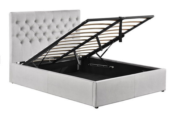 Couleur optionnelle Tissu de velours écrasé Ascenseur de gaz Stockage de taille complète Lit confortable pour dormir CE